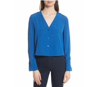 EUC Diane Von Furstenburg Cuffed Silk Blouse